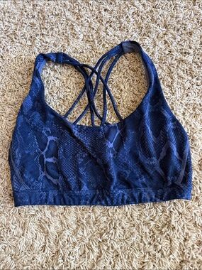 VS Strapy Navy Snake-Print Sports Bra